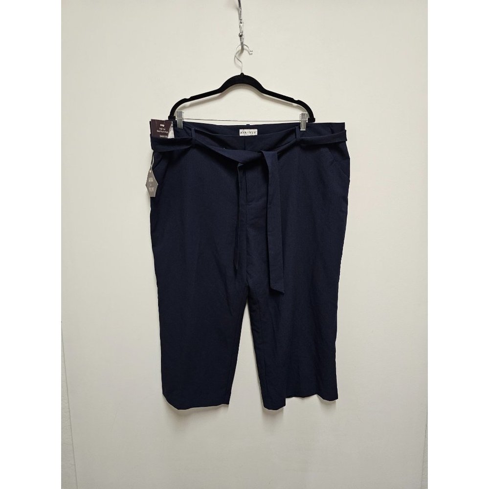 Ava & Viv High-Rise Hip & Thigh Crop Pants 24W Stretch